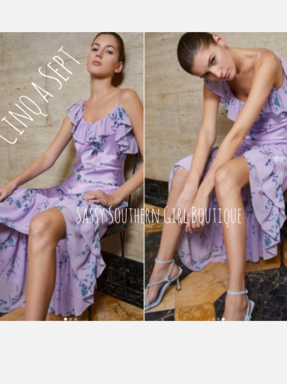 🆕⭐Cinq a Sept lavender floral midi dress